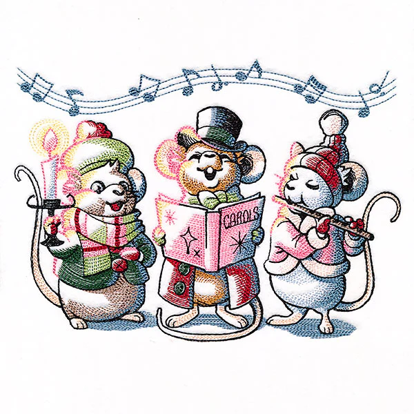 Caroling Christmas Mice Trio - Image 3