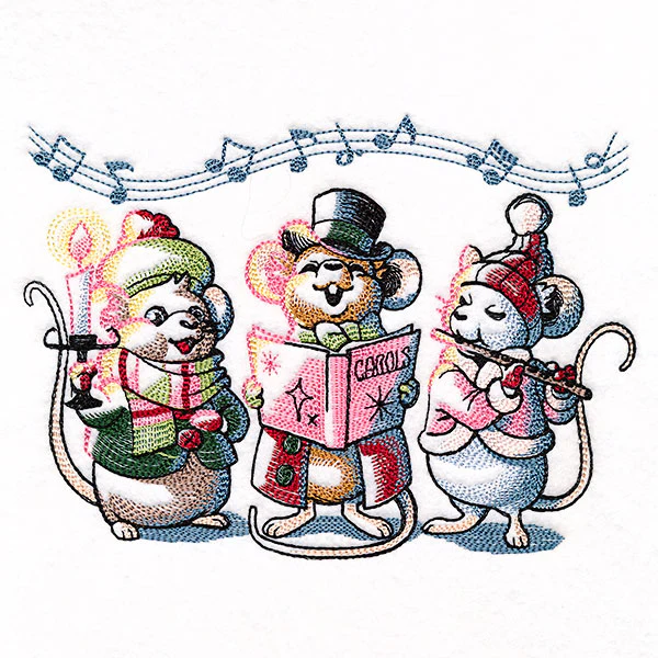 Caroling Christmas Mice Trio - Image 5