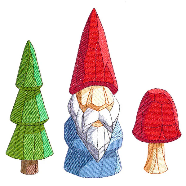 Carved Garden Trio