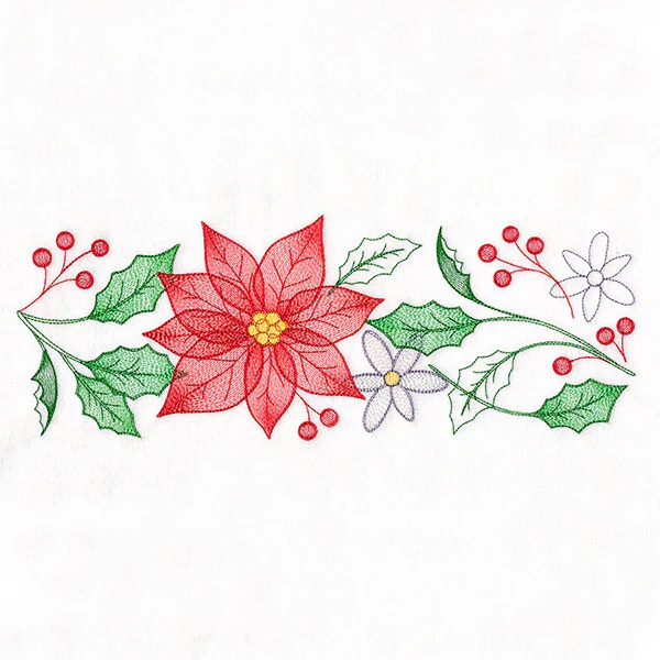 Cascading Poinsettias Christmas Border - Image 5