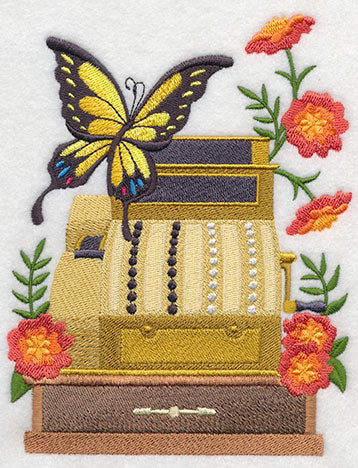 Cash Register with Butterfly - Image 2