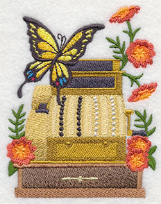 Cash Register with Butterfly - Image 3