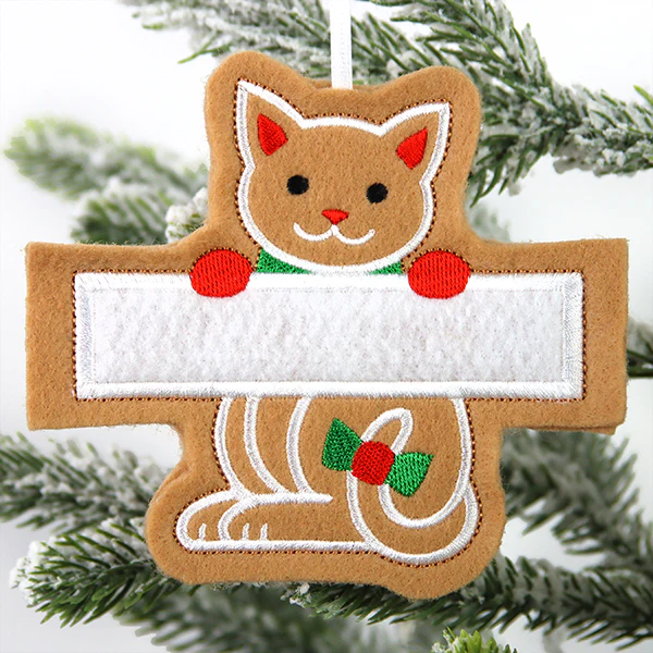 Cat Gingerbread Ornament (In-the-Hoop) - Image 5