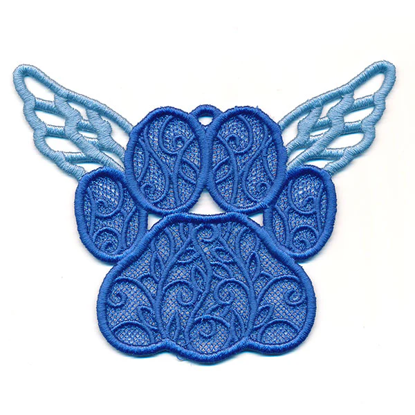 Cat Paw Ornament with Wings (Lace) - Image 2