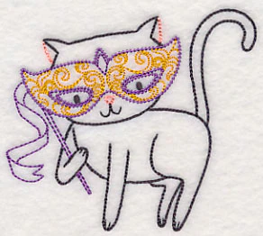 Cat with Masquerade Mask (Vintage) - Image 4
