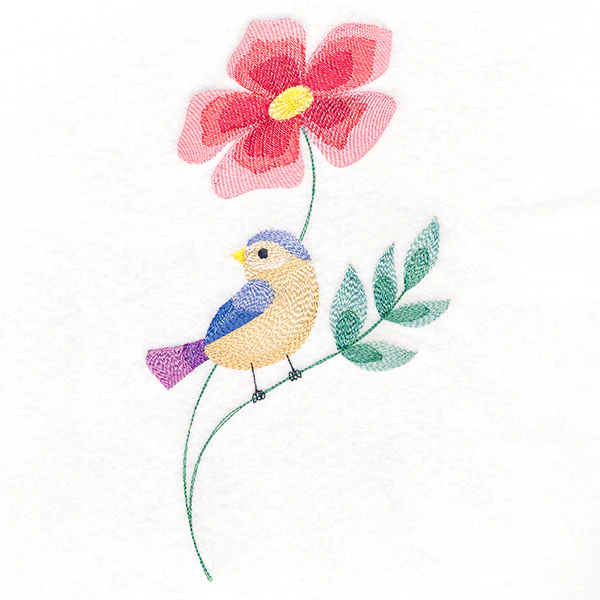 Charming Bird Perched on Petals - Image 2