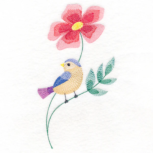 Charming Bird Perched on Petals - Image 3