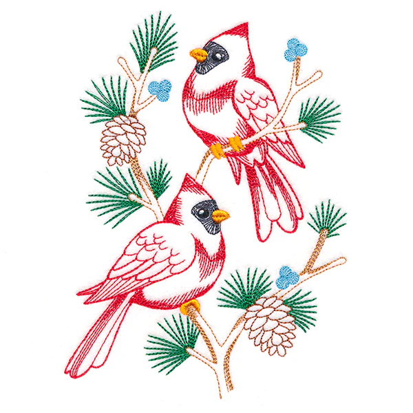 Charming Cardinals in Branches (Vintage) - Image 3