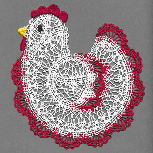 Charming Chicken Lace Doily (Freestanding) - Image 3
