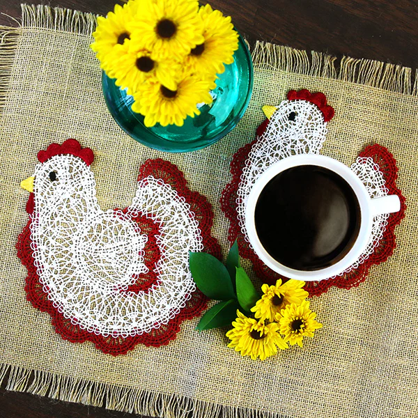 Charming Chicken Lace Doily (Freestanding) - Image 6