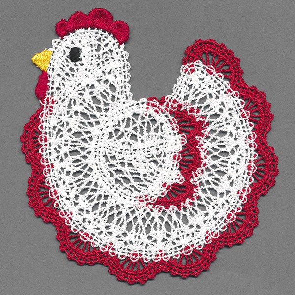 Charming Chicken Lace Doily (Freestanding) - Image 7