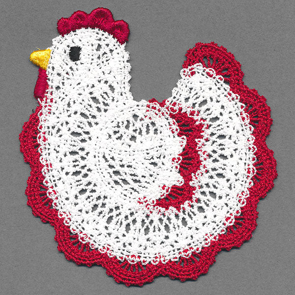 Charming Chicken Lace Doily (Freestanding) - Image 9