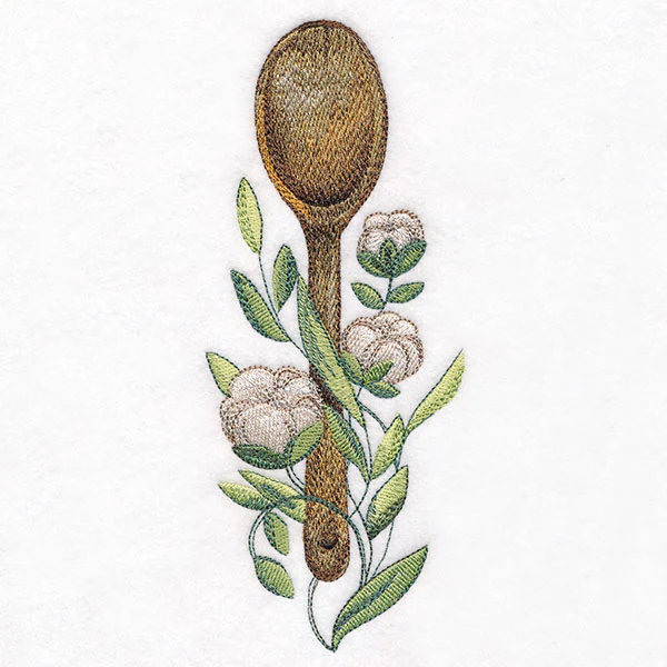 Charming Wooden Spoon & Cotton Feature - Image 5