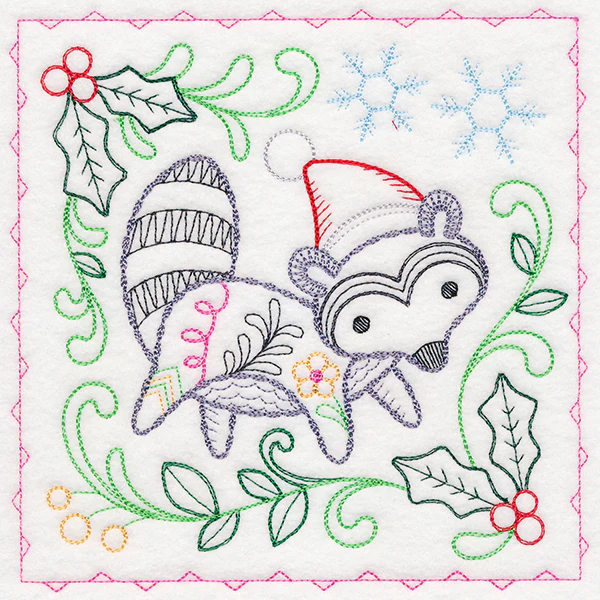 Charming Woodland Christmas - Raccoon (Vintage) - Image 2