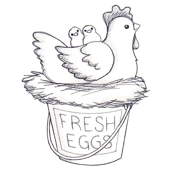 Cheerful Chicken Etching - Image 2