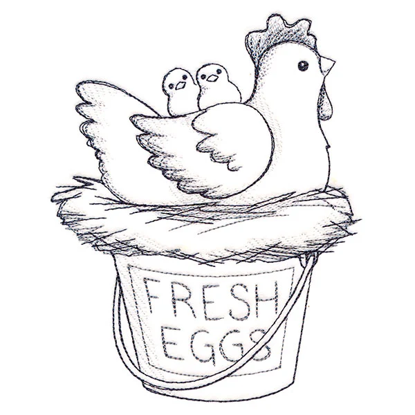 Cheerful Chicken Etching - Image 3