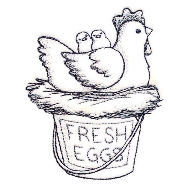 Cheerful Chicken Etching - Image 4