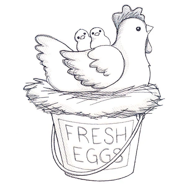 Cheerful Chicken Etching - Image 5