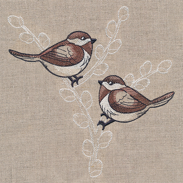 Cheery Chickadees on Branches - Image 2
