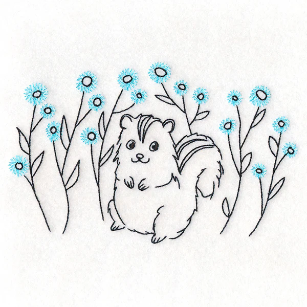 Cheery Chipmunk and Wildflowers - Image 3