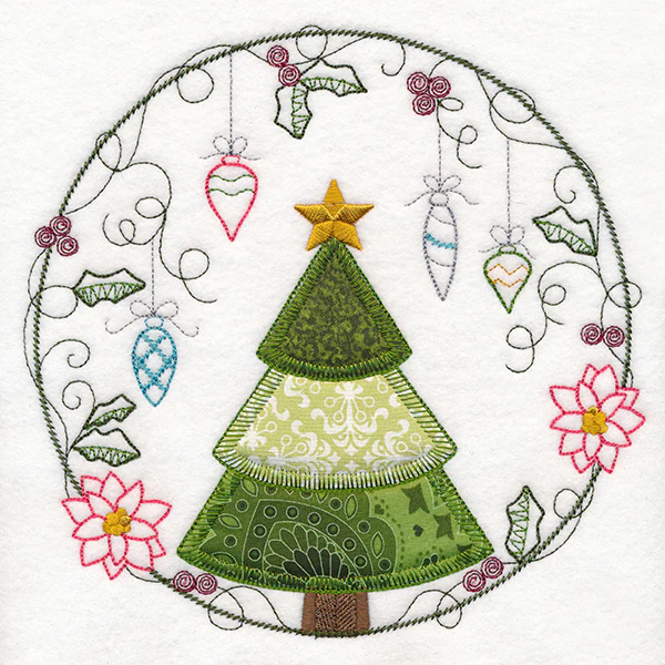 Cheery Christmas Tree Wreath (Heirloom Applique) - Image 5