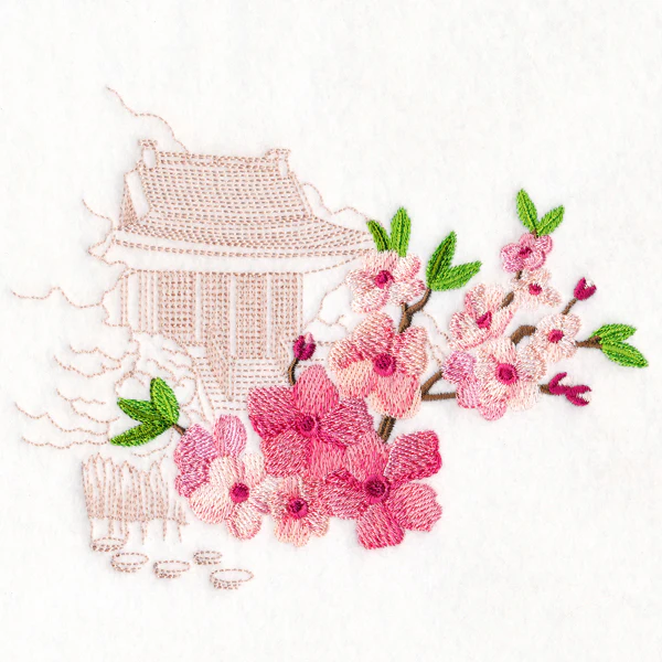 Cherry Blossoms with Temple Echo - Image 3