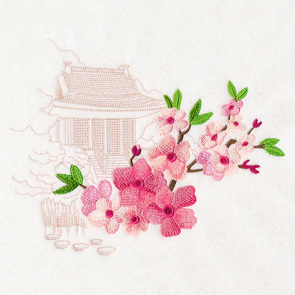 Cherry Blossoms with Temple Echo - Image 4