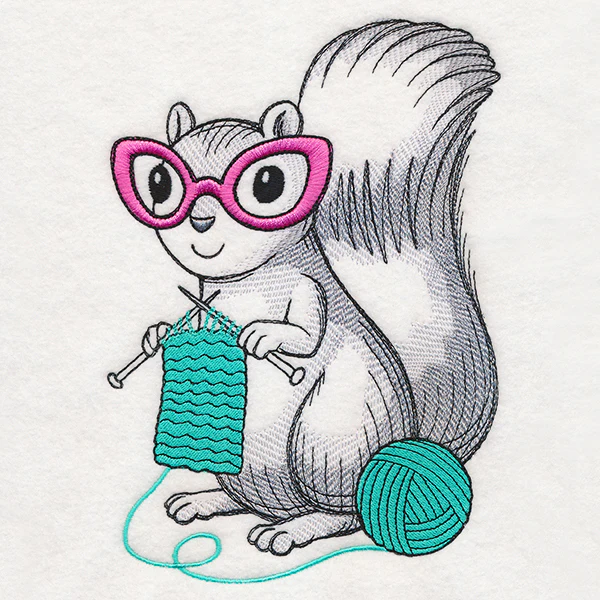 Chic Knitting Squirrel - Image 2