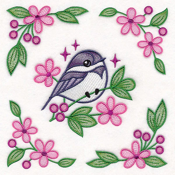 Chickadee and Blooms Pillow Pair - Image 23