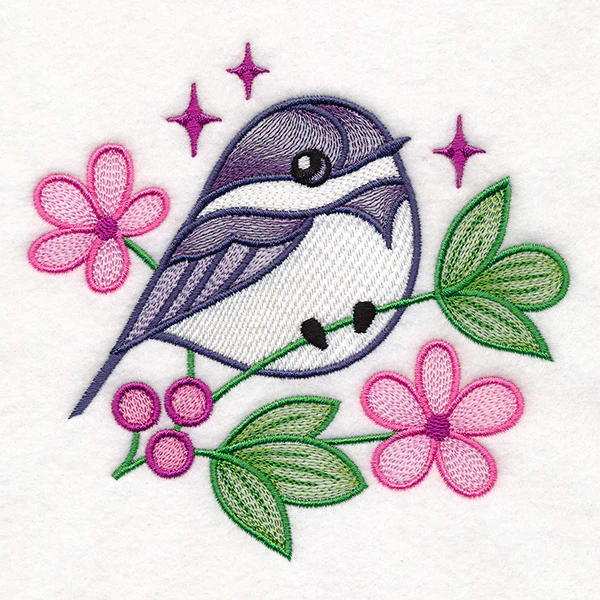 Chickadee and Blooms Pillow Pair - Image 3