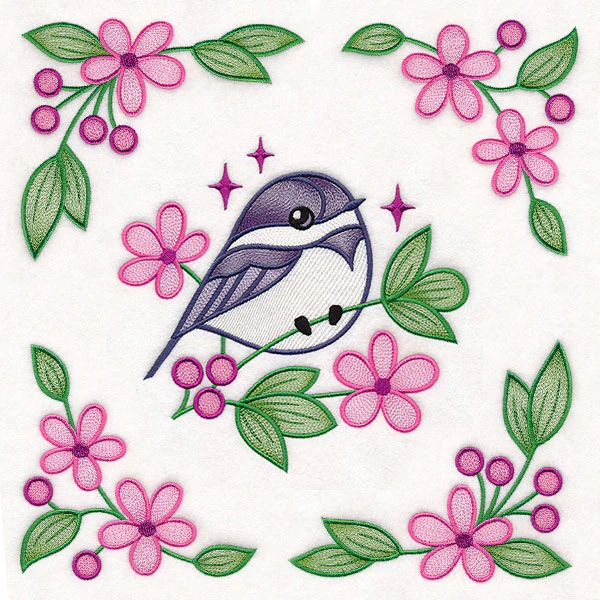 Chickadee and Blooms Pillow Pair - Image 77