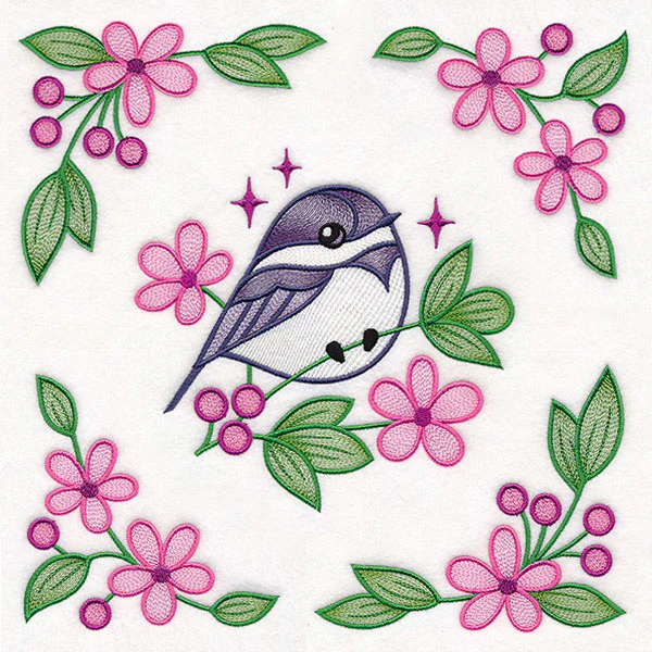 Chickadee and Blooms Pillow Pair - Image 83