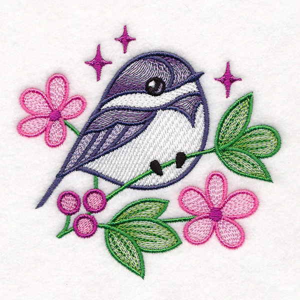 Chickadee and Blooms Pillow Pair - Image 92