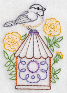 Chickadee and Marigolds (Vintage) - Image 3
