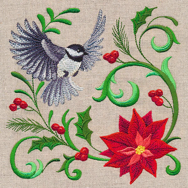 Chickadee and Poinsettia Feature - Image 5