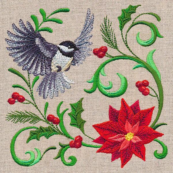 Chickadee and Poinsettia Feature - Image 7