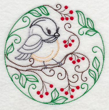 Chickadee and Red Berries (Vintage) - Image 4