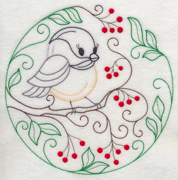 Chickadee and Red Berries (Vintage) - Image 6