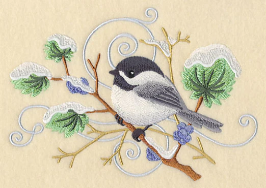 Chickadee and Winter Branch Spray - Image 3