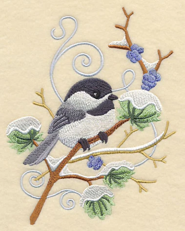 Chickadee and Winter Branch Wedge - Image 3