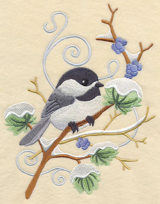 Chickadee and Winter Branch Wedge - Image 4