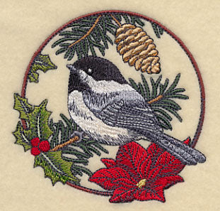 Chickadee in Christmas Blooms - Image 5