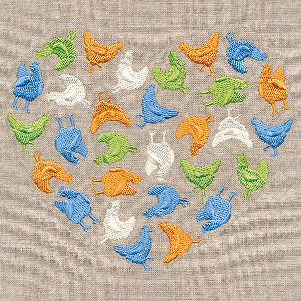 Chicken Silhouette Heart - Image 3