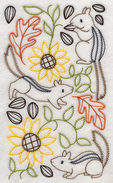 Chipmunks and Sunflower Medley (Vintage) - Image 3