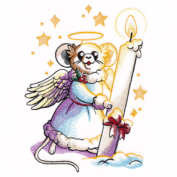 Christmas Angel Mouse with Candle - Image 3