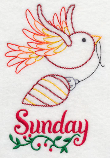 Christmas Bird with Ornament - Sunday (Vintage) - Image 3