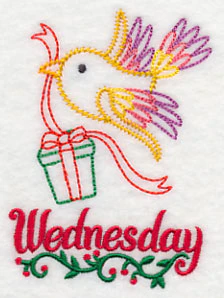 Christmas Bird with Present - Wednesday (Vintage) - Image 2