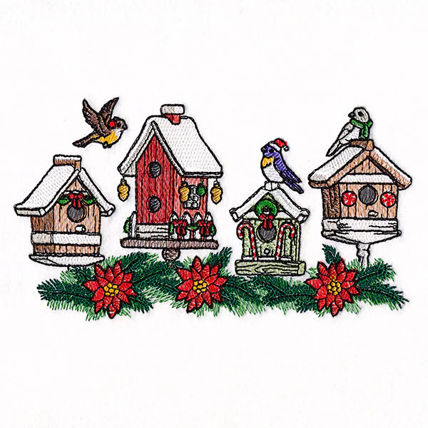 Christmas Birdhouse Block Party Border - Image 4