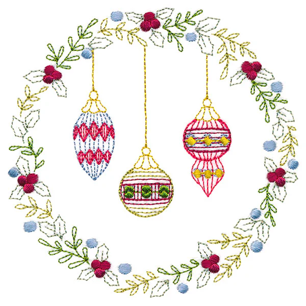 Christmas Botanicals Wreath with Ornaments - Image 4