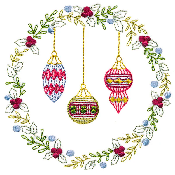 Christmas Botanicals Wreath with Ornaments - Image 5